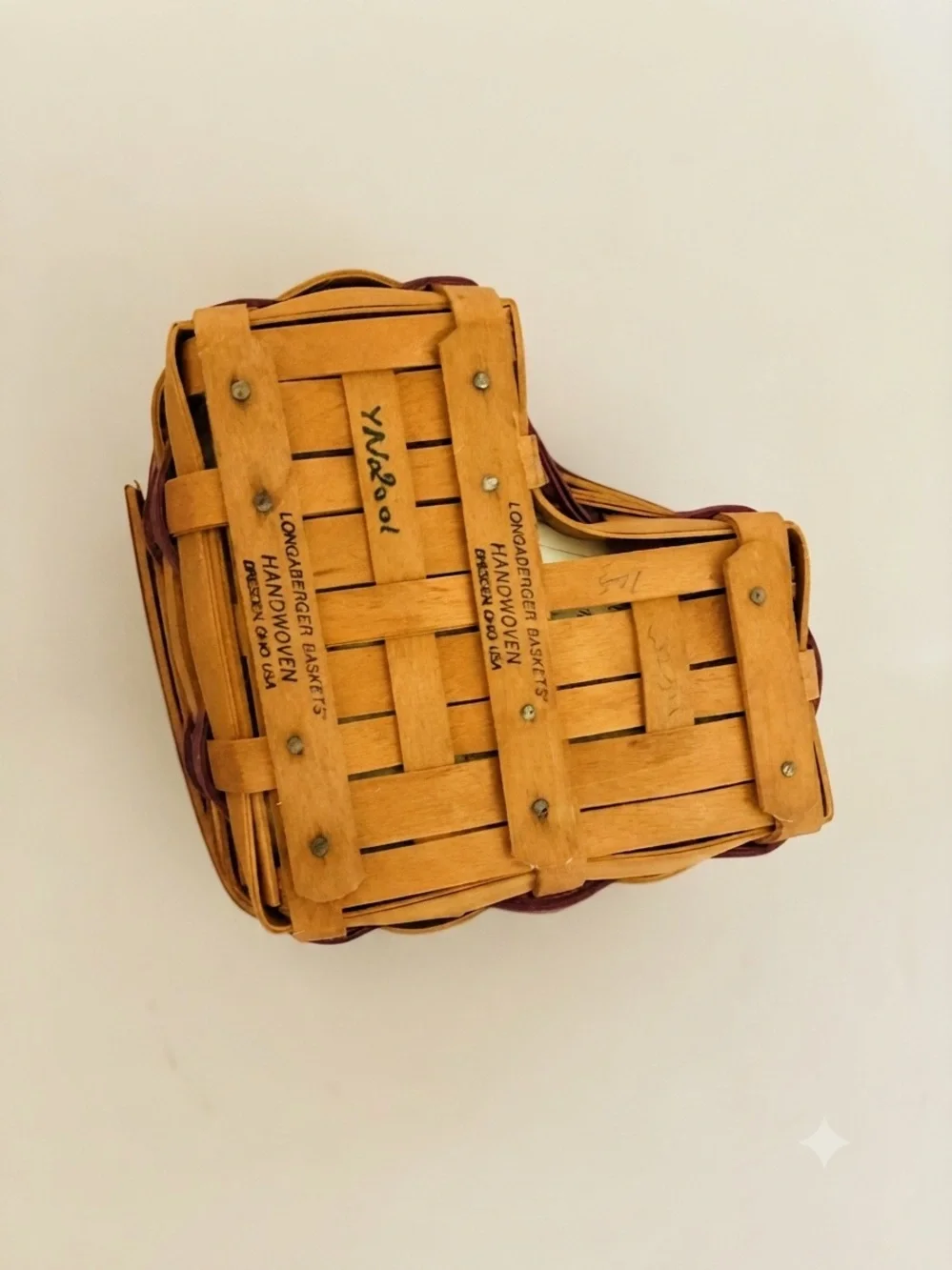 Longaberger Heart-Shaped Basket - 2000 Little Sweatheaet with Acc